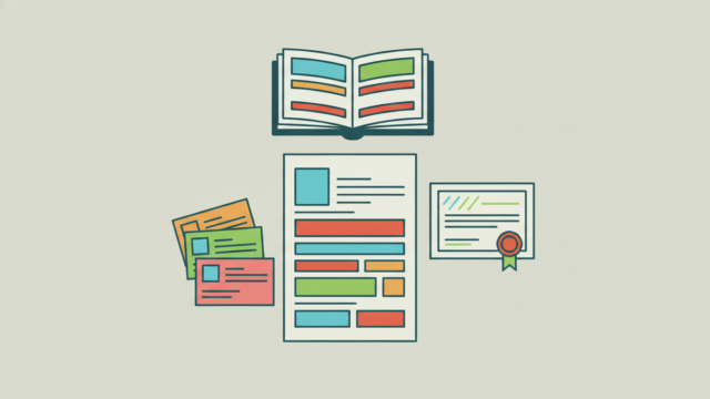 CV, certificat et fiches de vocabulaire