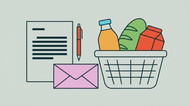Lettre de motivation et panier de supermarché